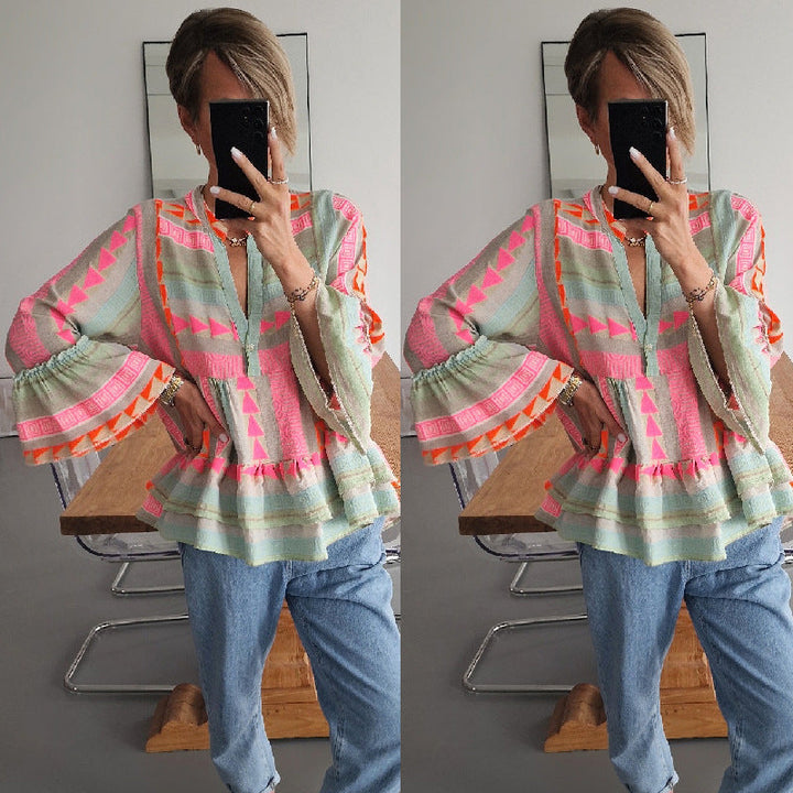 W&W Mode Langarmshirt mit Print für Damen