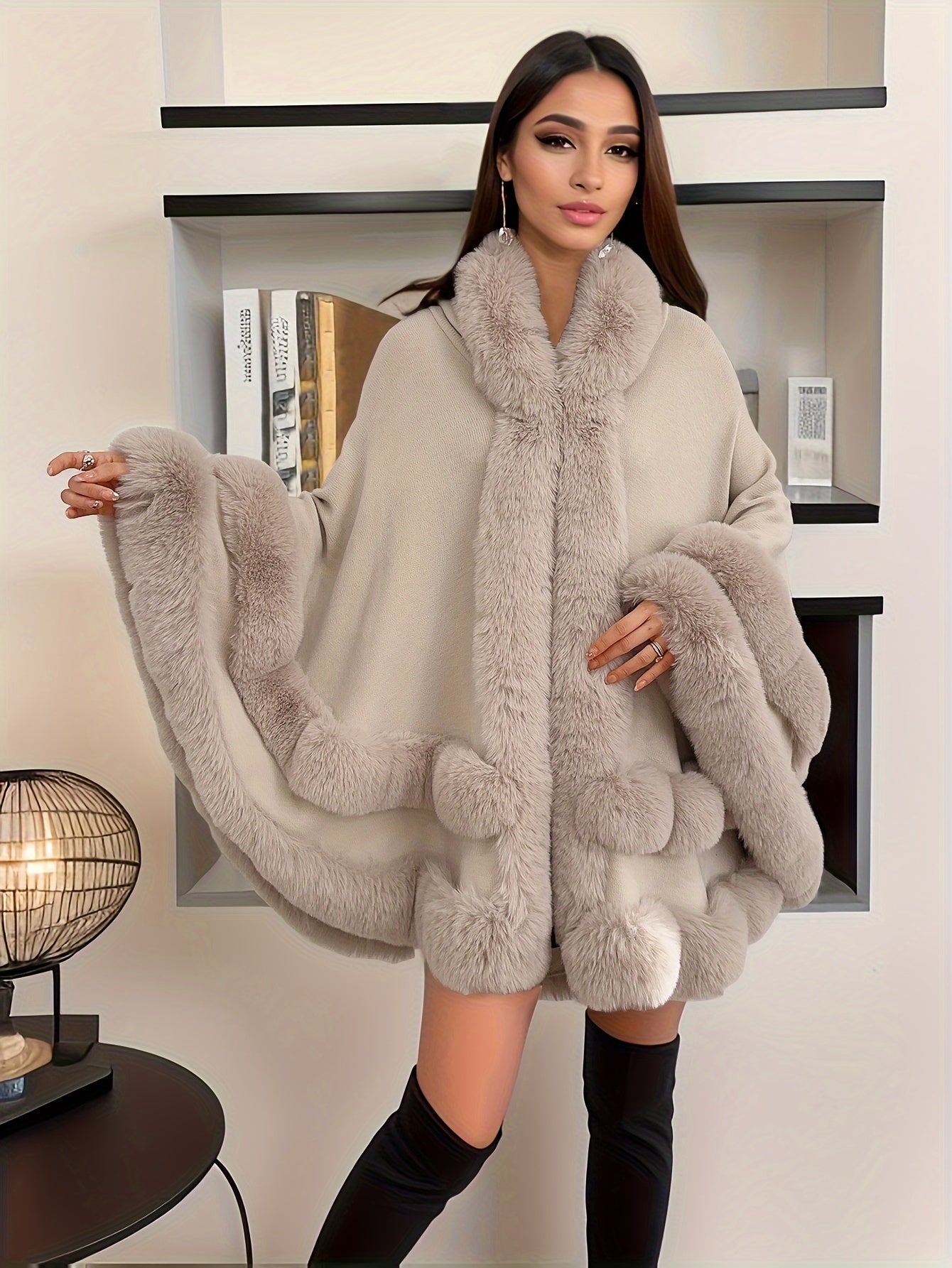 WW | Oversize-Fellcape-Mantel für Damen
