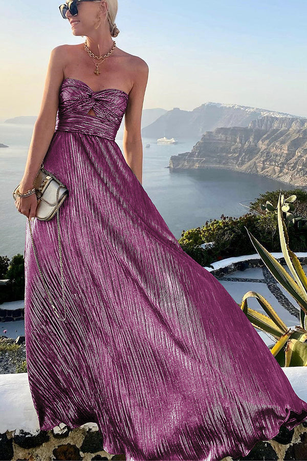 WW | Schulter Shimmer Maxi Kleid Elegant, Leicht & Perfekt Für Abend Glam