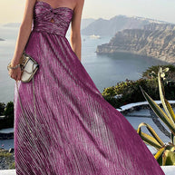 WW | Schulter Shimmer Maxi Kleid Elegant, Leicht & Perfekt Für Abend Glam