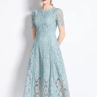 WW | Elegantes Spitzenkleid Midi-Länge