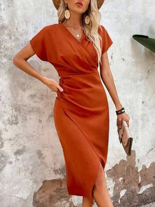 WW | Damen Midikleid mit V-Ausschnitt