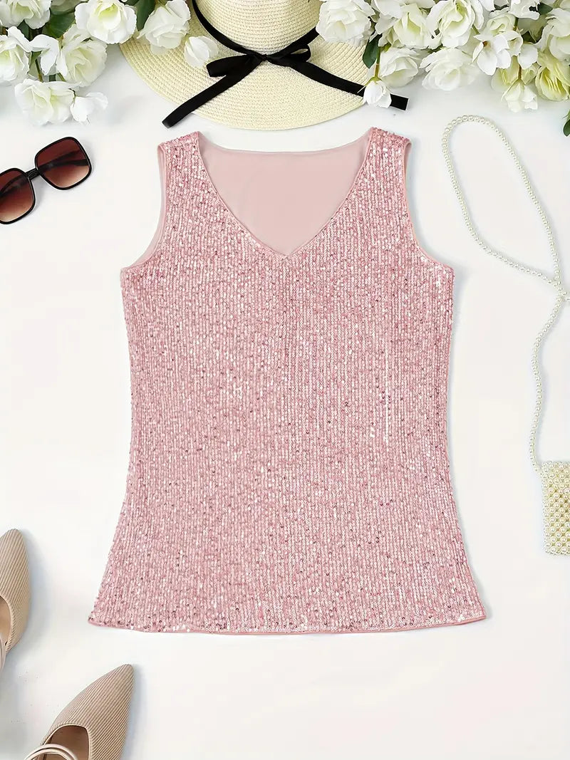 WW | Elegantes Ärmelloses Top mit Pailletten