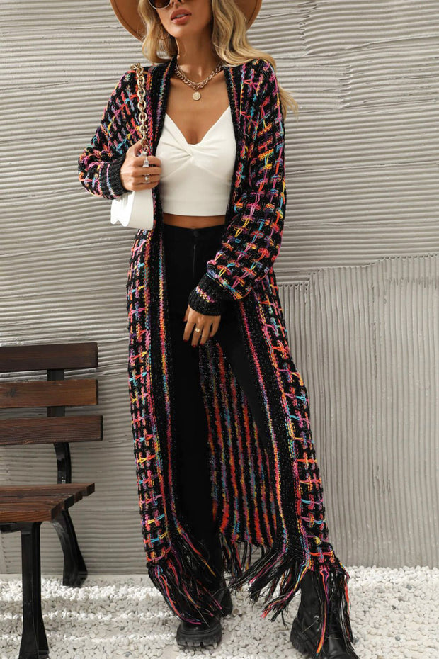Lange Strickjacke im Vintage-Stil