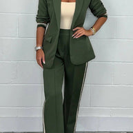 WW | Stilvolle Herbst Schicke Blazer und Hose Set für Frauen