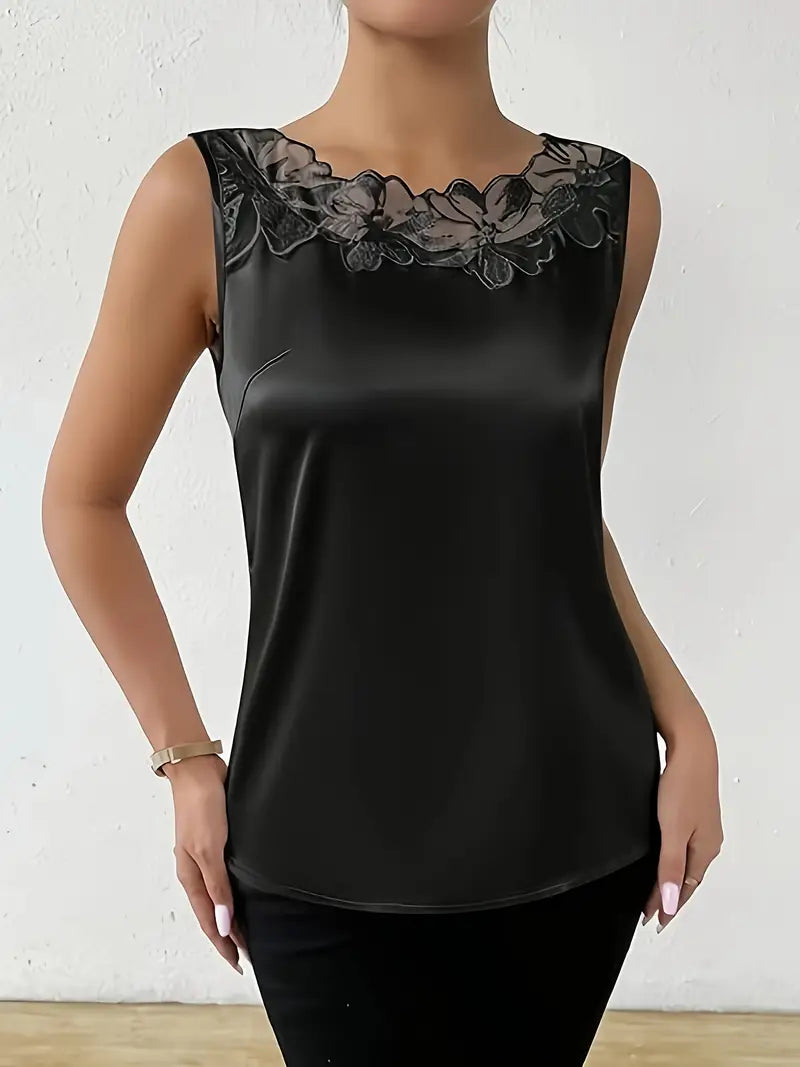 WW | Satin Bluse Mit Blumendetail Für Damen