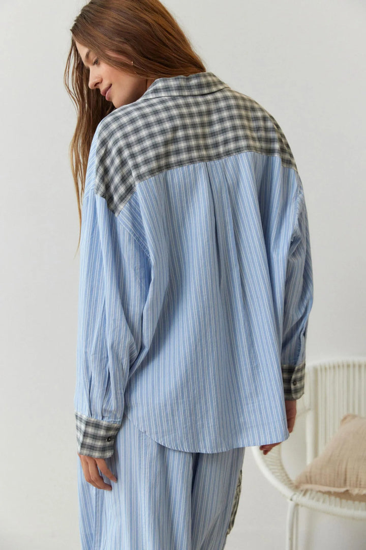 Damen Pyjama-Set aus weichem, atmungsaktivem Material mit lockerer Passform