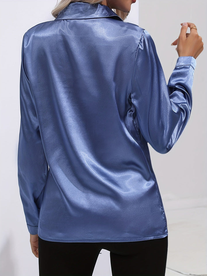 W&W Mode | Schicke Herbst Elegante Satin Bluse für Frauen