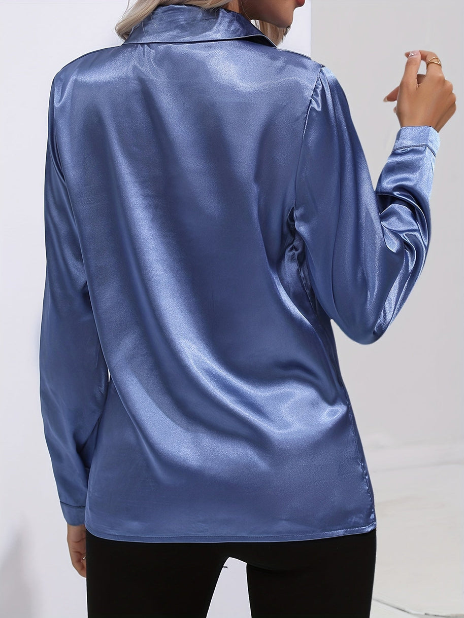 WW | Schicke Herbst Elegante Satin Bluse für Frauen