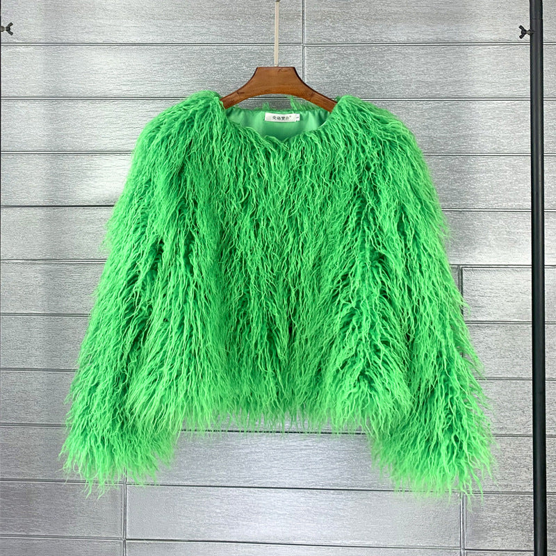 W&W Mode Boho-Kunstpelzmantel