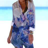 WW | Bikini Jacke Shirt Badeanzug Strickjacke Damenbekleidung Druck Urlaub Strandshirt