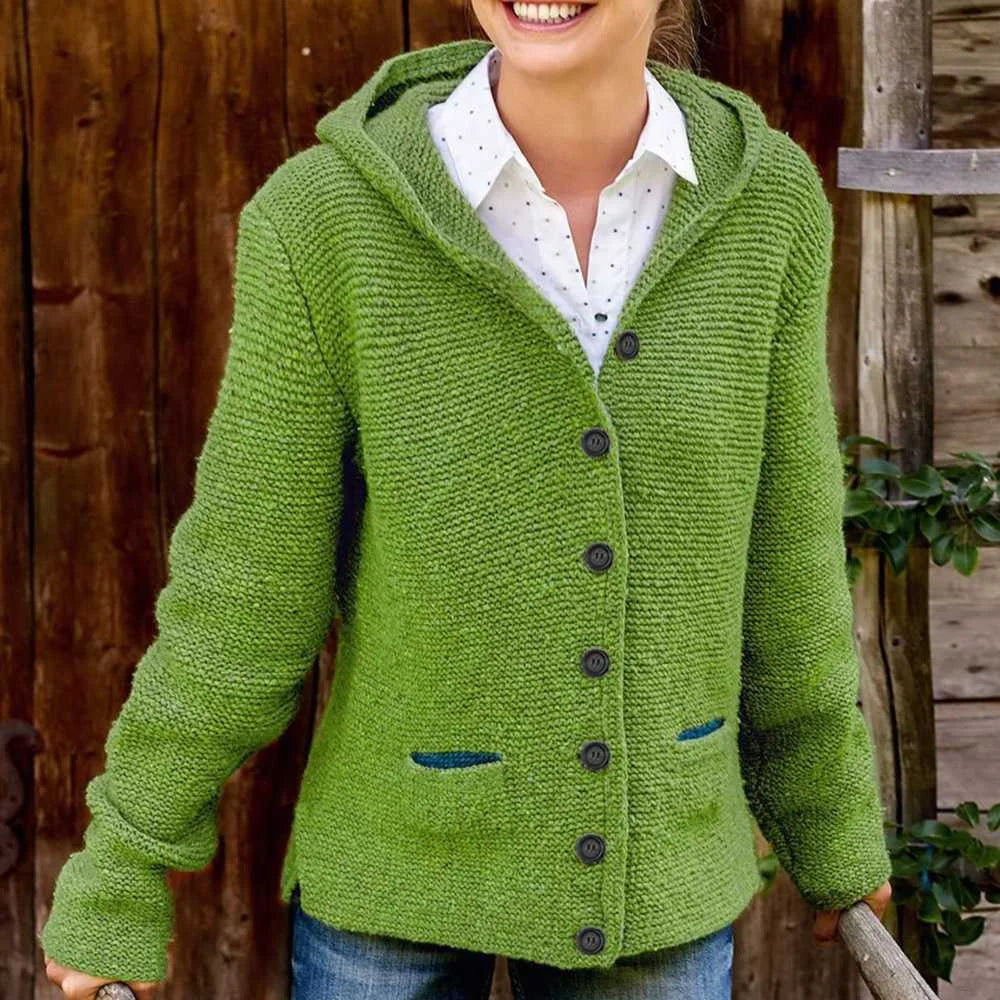WW | Stilvolles Strickjacke mit Kapuze