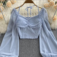 W&W - Sommerliche Bluse mit Polka-Dot-Plissees und Schnürung