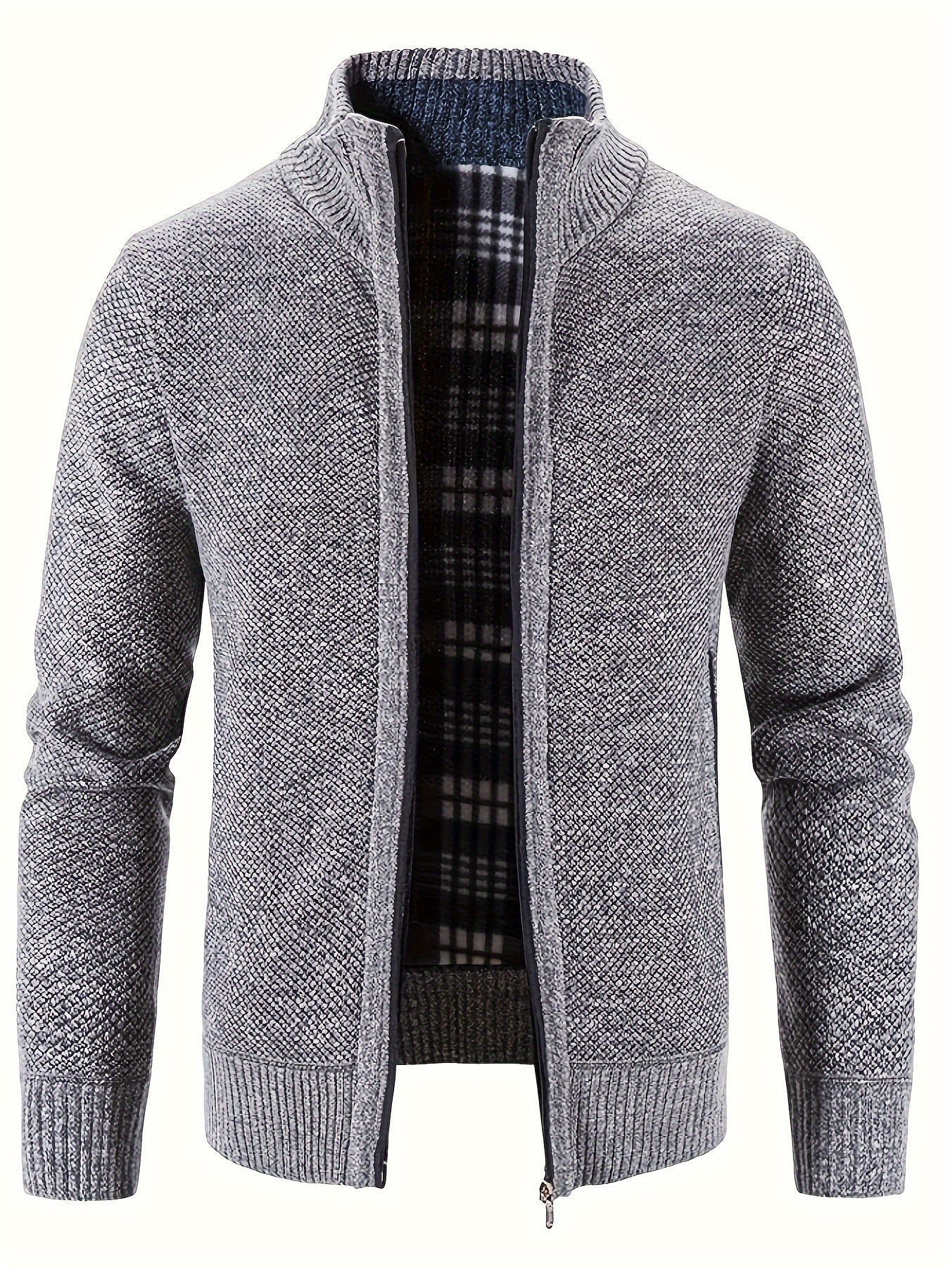 WW | Zip Up Stehkragen Strickjacke