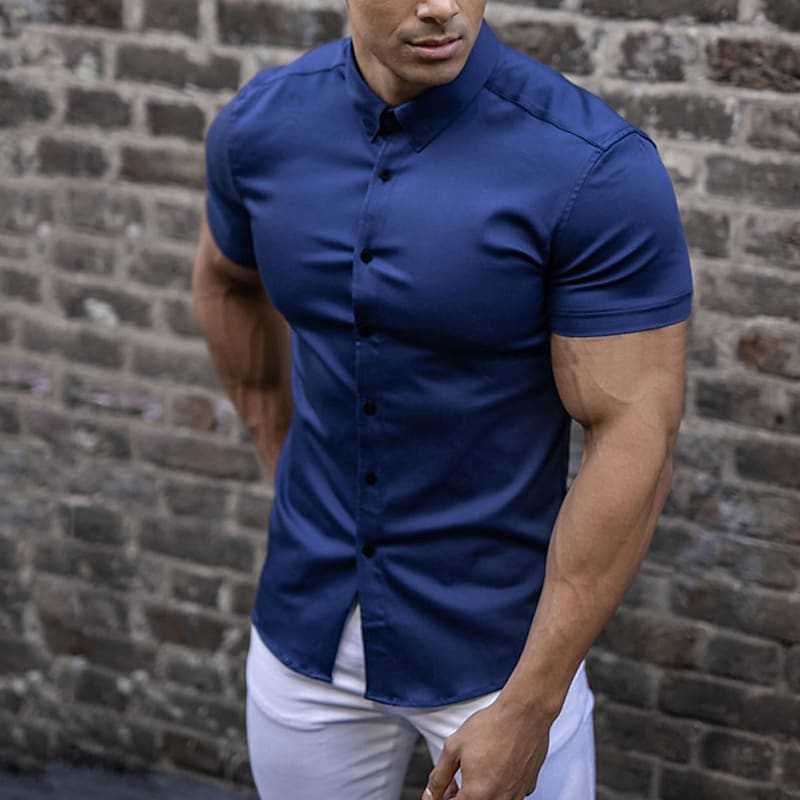 WW | Slim Fit Herren Strickjacke Mit Kurzen Ärmeln in Einfarbigem Design