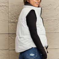 WW | Zip-Up Drawstring Puffer Weste