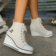 WW | Einfache Canvas Stiefeletten Mit Liebesmotiv