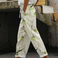 WW | Bequeme Weite Hose Mit Modernem Print Für Frauen