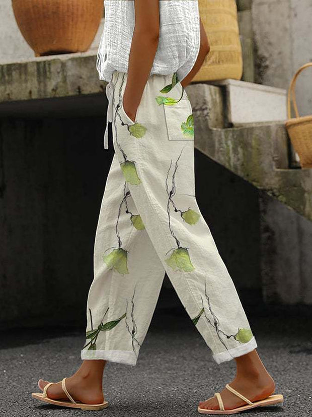 WW | Bequeme Weite Hose Mit Modernem Print Für Frauen
