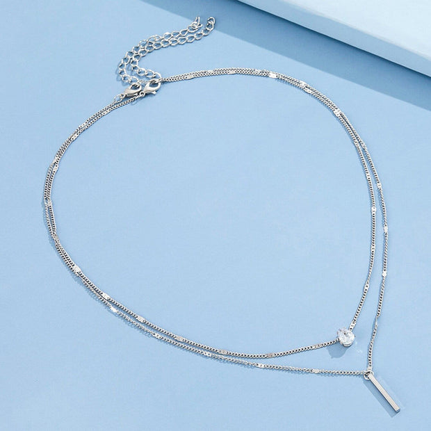 WW | Hals Glitzer Gold Anhänger Halskette Satz Weinlese Schmuck