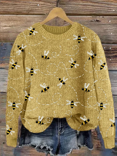 WW | Charmanter Strickpullover mit Bienenstickerei