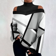 WW | Sexy Karierte T-Shirt mit Off-Shoulder Ärmeln