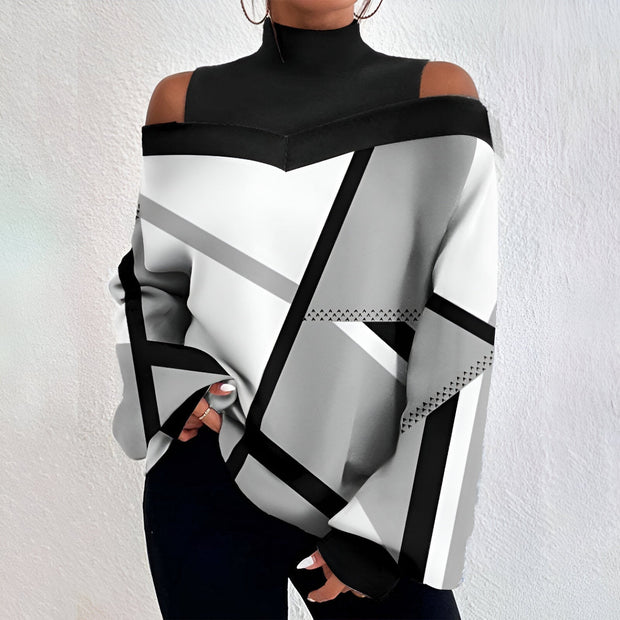 WW | Sexy Karierte T-Shirt mit Off-Shoulder Ärmeln