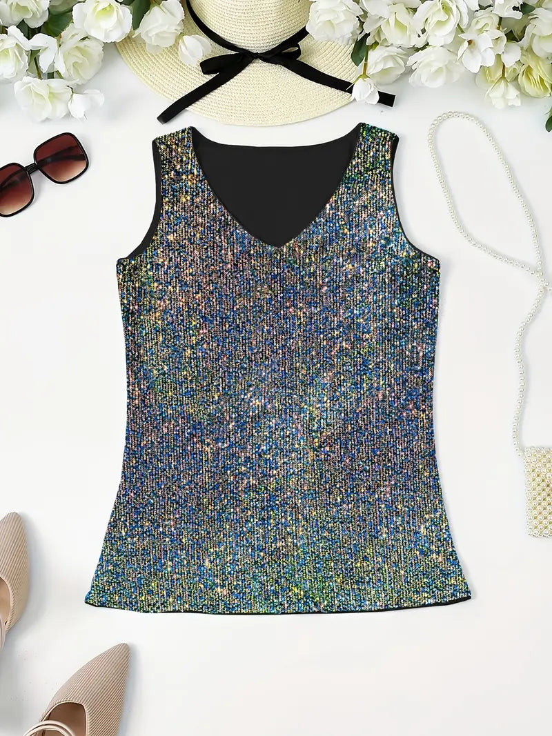 WW | Elegantes Ärmelloses Top mit Pailletten
