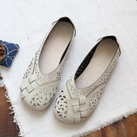 WW | Atmungsaktive Lederflats Im Vintage-Stil