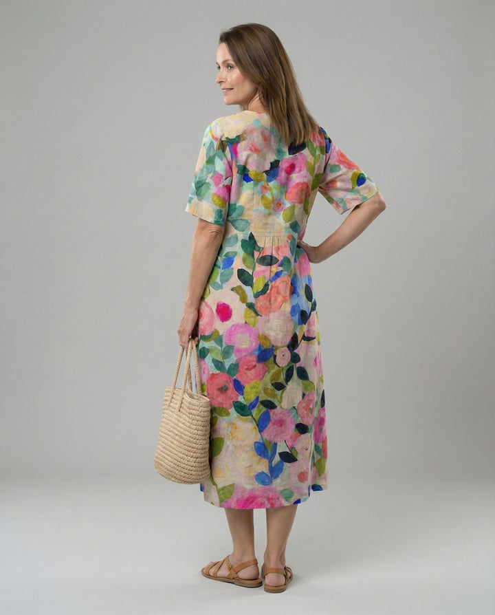 W&W Mode - Damen Sommerkleid mit Kurzen Ärmeln, Locker & Bequem Geschnitten