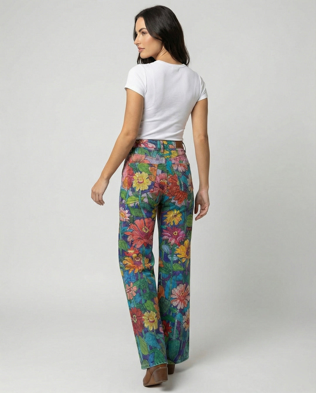 W&W Mode - Modische Jeans, Mit Auffälligem Blumenprint