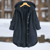 WW | Bathrobe - Textured Fleece - Long and Loose Fit - Button Closure with Pockets