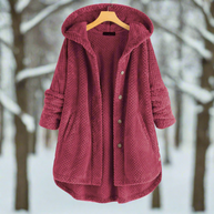 WW | Bathrobe - Textured Fleece - Long and Loose Fit - Button Closure with Pockets