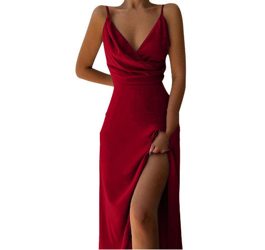 W&W Mode | V-Ausschnitt Midikleid Mit Druck Und Schlitz
