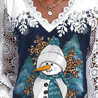 WW | Christme Schneemannmuster-Hemd