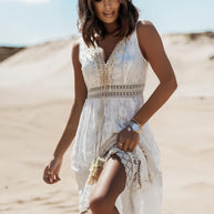 Soléa™ – Sommerliches Maxikleid im Boho-Stil mit Spitze & Schlitz