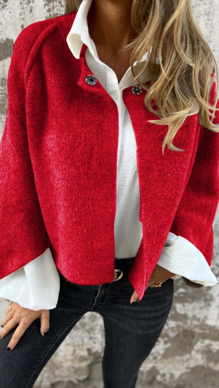 W&W Mode | Rundhals-Wolljacke Für Frauen Mit Langen Ärmeln