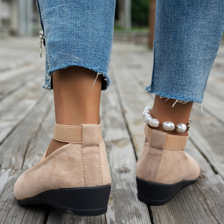 WW | Einfache Damen Ballerinas Aus Atmungsaktivem Samt