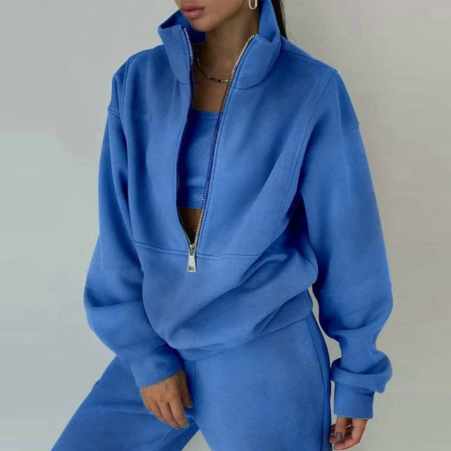 W&W Mode Sweatshirt und Hose für Damen bekleidung mit Reiß verschluss
