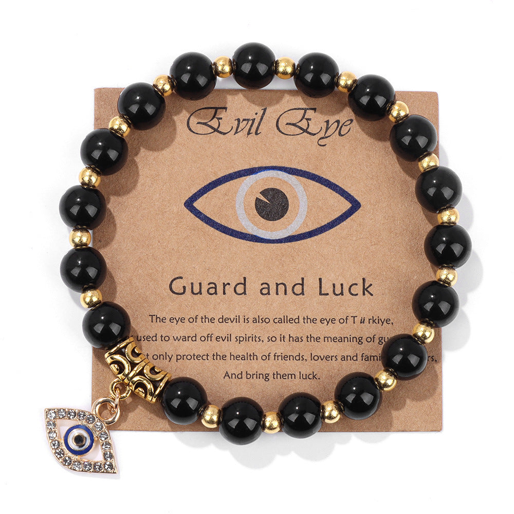 WW | Glückliches Türkisches Böses Augen Anhänger Perlenarmband