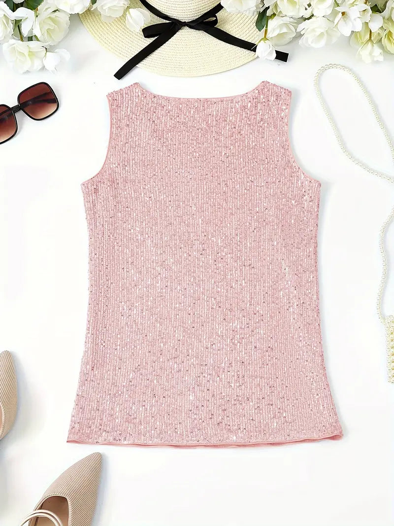 WW | Elegantes Ärmelloses Top mit Pailletten