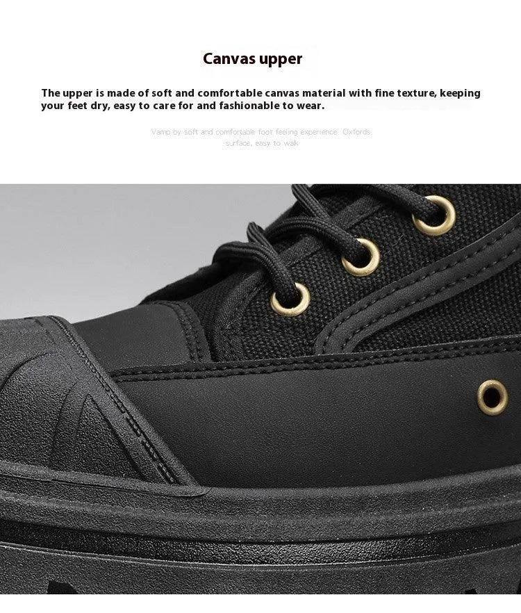 W&W Mode | Herren lässige sportliche Canvas Stiefel mit dicker Sohle