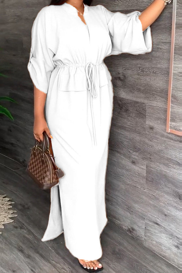 WW | Olivera Elastischer Taillierter Entspannten Maxi-Kleid