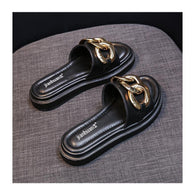 WW | Sandals women with platform and golden chain