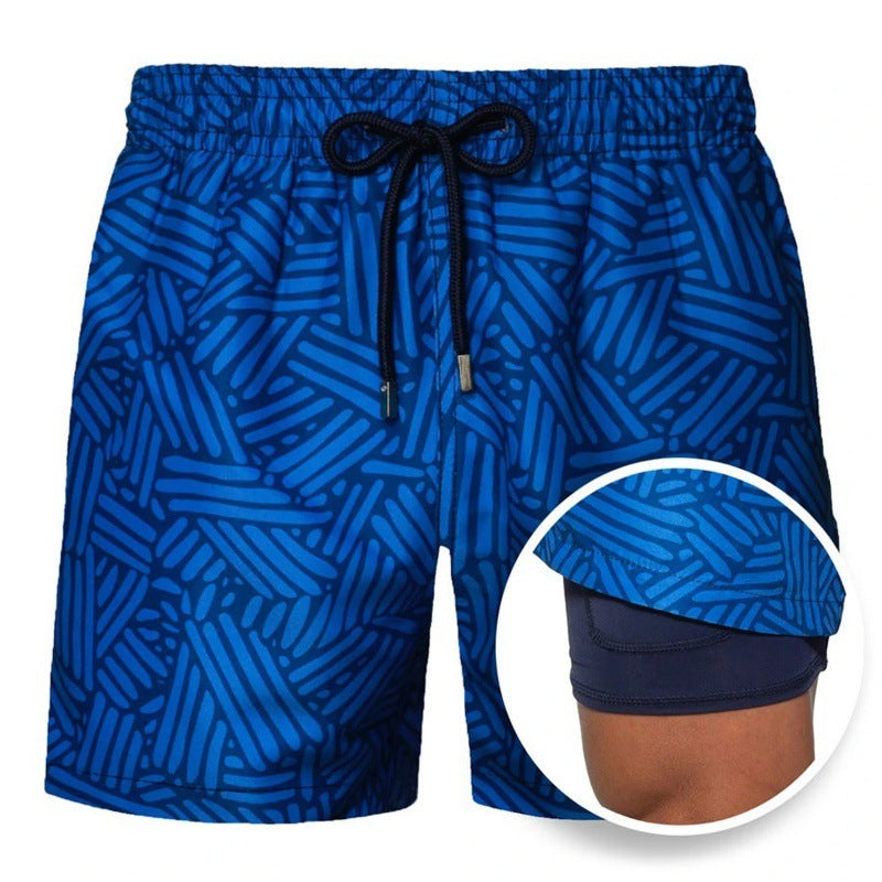 WW | Bedruckte Herren Badeshorts Mit Doppelter Schicht Für Den Sommer