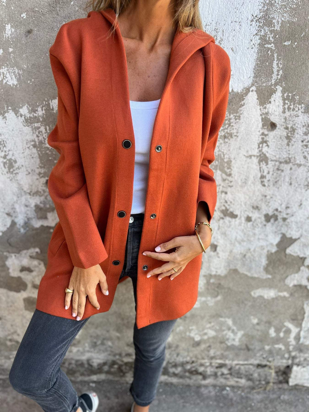 W&W Mode - Lässige Einreiher Blazer Mit Kapuze