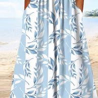 WW | Kurzärmeliges Sommerkleid mit Blätterdruck