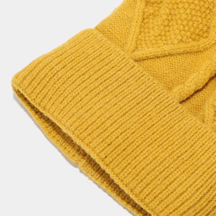 W&W Mode | 3-teiliges gestricktes Accessoire-Set - stylische Damenmütze, Schal und Handschuhe