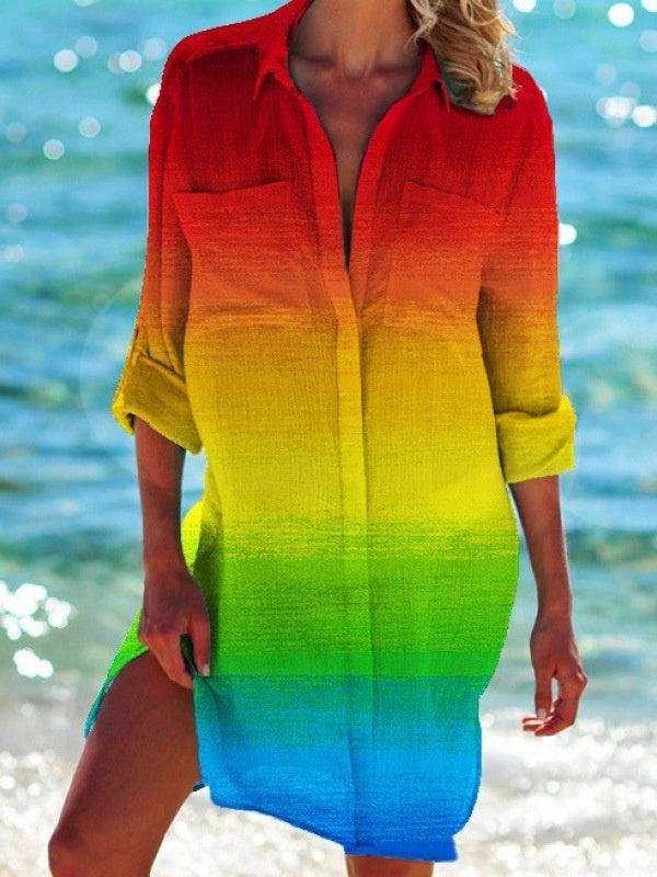 WW | Mantel Hemd Badeanzug Strickjacke Damenbekleidung Print Urlaub Strandhemd