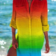 WW | Bikini Jacke Shirt Badeanzug Strickjacke Damenbekleidung Druck Urlaub Strandshirt